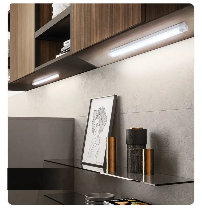 Motion Sensor led Light Wireless LED Night Light Type C Rechargeable Light Cabinet Wardrobe Lamp Staircase Backlight For Kitchen