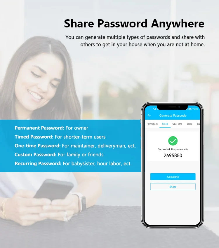 Tuya Wifi Waterproof Outdoor Smart Door Lock TTLock App Fingerprint Lock Card Code Remote Unlock Keyless Digital Electronic Lock