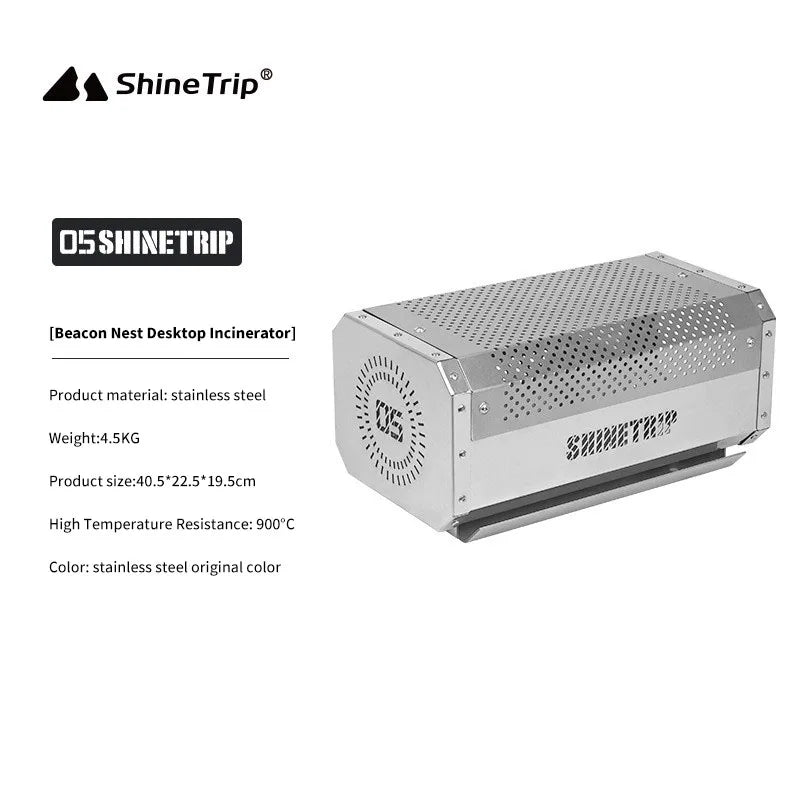 ShineTrip Camping Portable Stainless Steel Folding Table BBQ Heat Resistant Table Outdoor Honeycomb Tabletop Incinerator