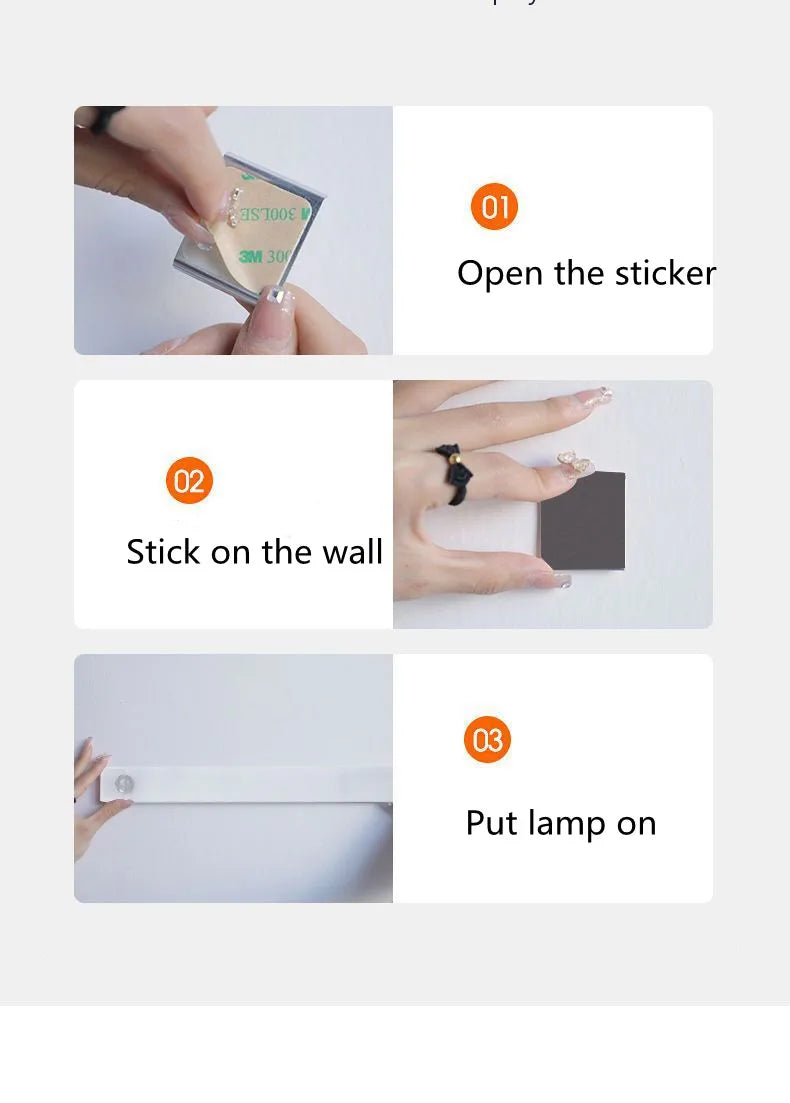 Motion Sensor led Light Wireless LED Night Light Type C Rechargeable Light Cabinet Wardrobe Lamp Staircase Backlight For Kitchen