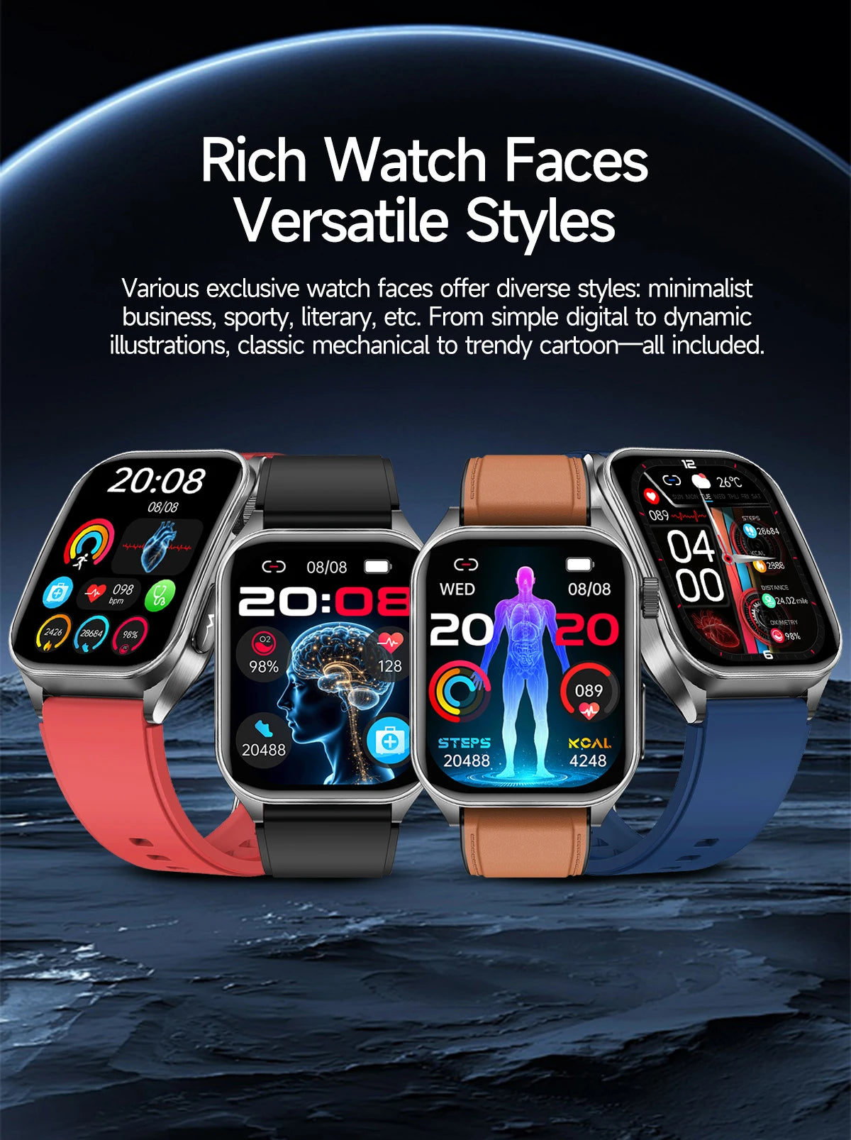 2025 New Mcro Phsical Examination 650nm Laser Therapy ECG Urci Acid Blood Fat Smart Watch Men Blood Pressure Heart Rate Bracelet