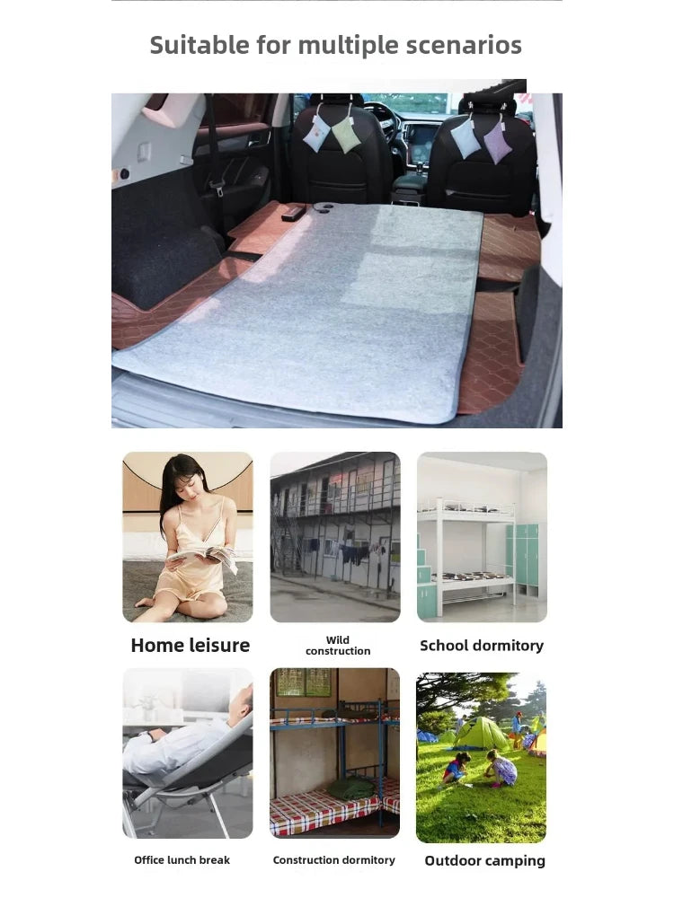 160*80cm 10W DC Heated Mat Plush Electric Blanket Single Mattress USB Type-C Interface Portable Washable Office Bedroom Outdoor