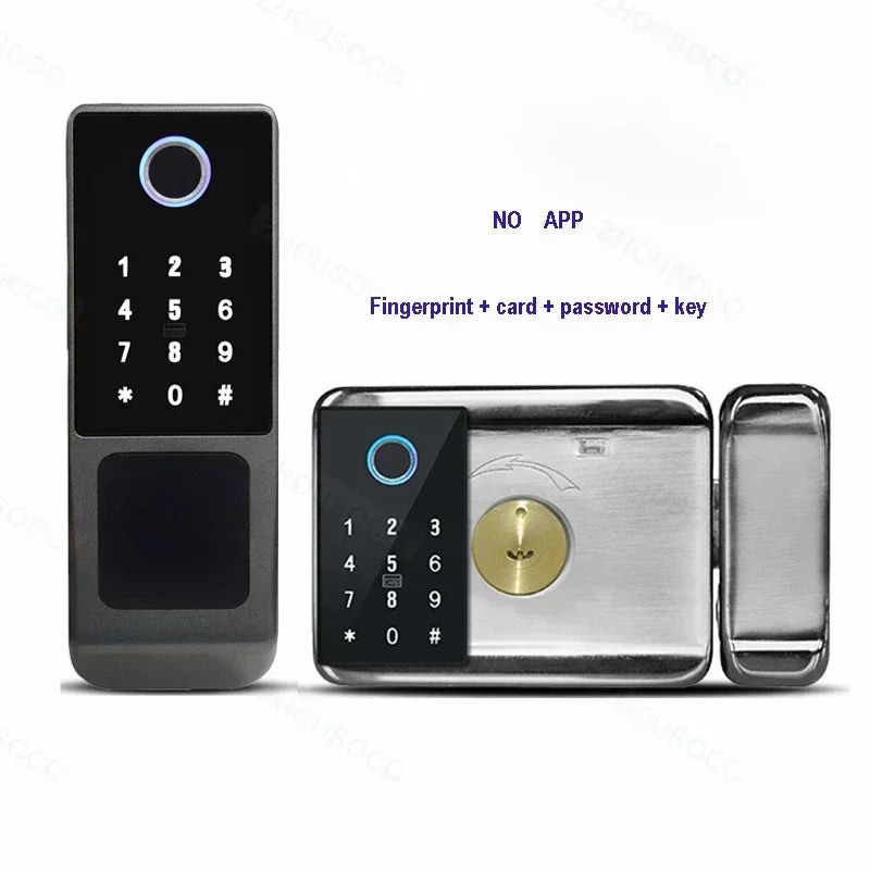 Tuya Wifi Waterproof Outdoor Smart Door Lock TTLock App Fingerprint Lock Card Code Remote Unlock Keyless Digital Electronic Lock