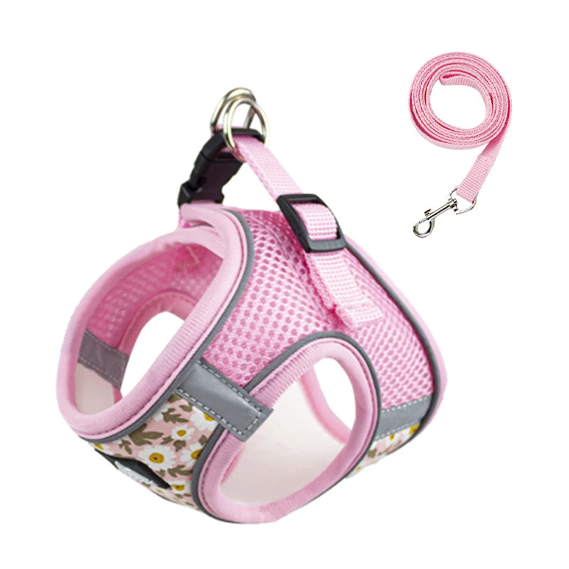 Dog Cat Harness Vest for Small Medium Dog Harness Leash Set Reflective Puppy Chest Strap Chihuahua French Bulldog Pet Supplies