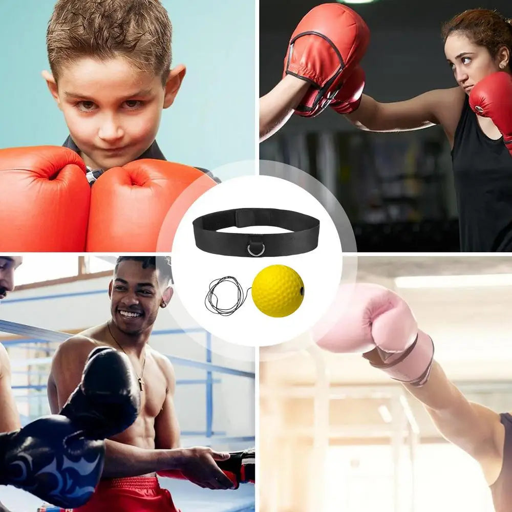 Boxing Reflex Ball Headband Set Child Boxing Training Headband React Ball Workout Equipment Beginners Fitness Reflex Ball For