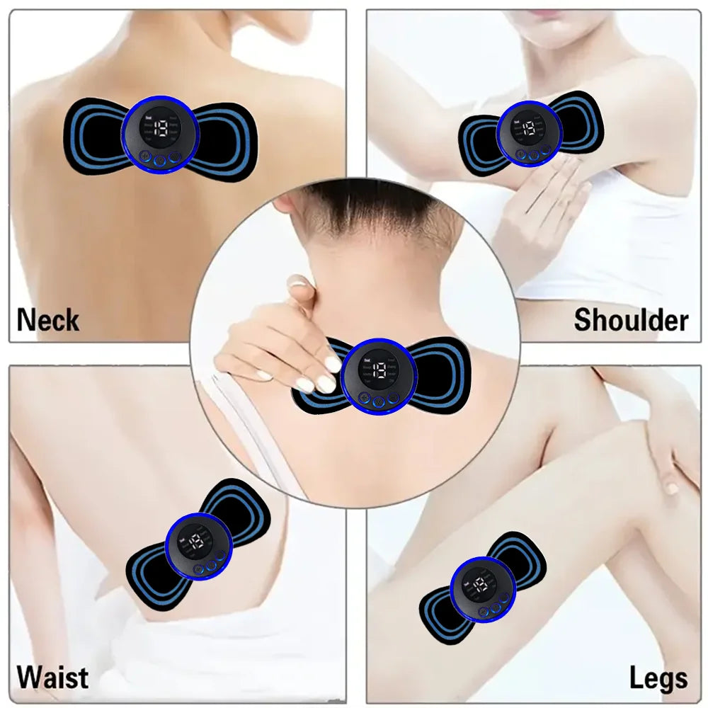 Remote Control Neck Massager Portable Smart Electric Rechargeable Shoulder Massage Patch Muscle Relaxation and Fatigue Relief