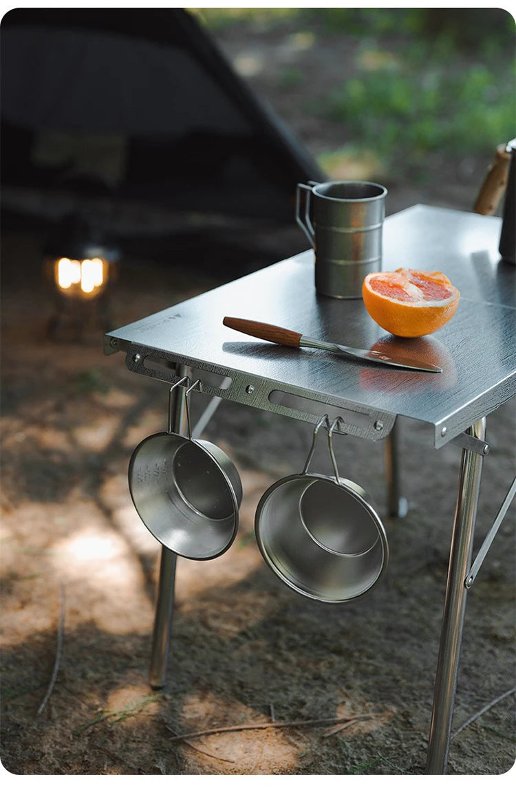 ShineTrip Camping Portable Stainless Steel Folding Table BBQ Heat Resistant Table Outdoor Honeycomb Tabletop Incinerator