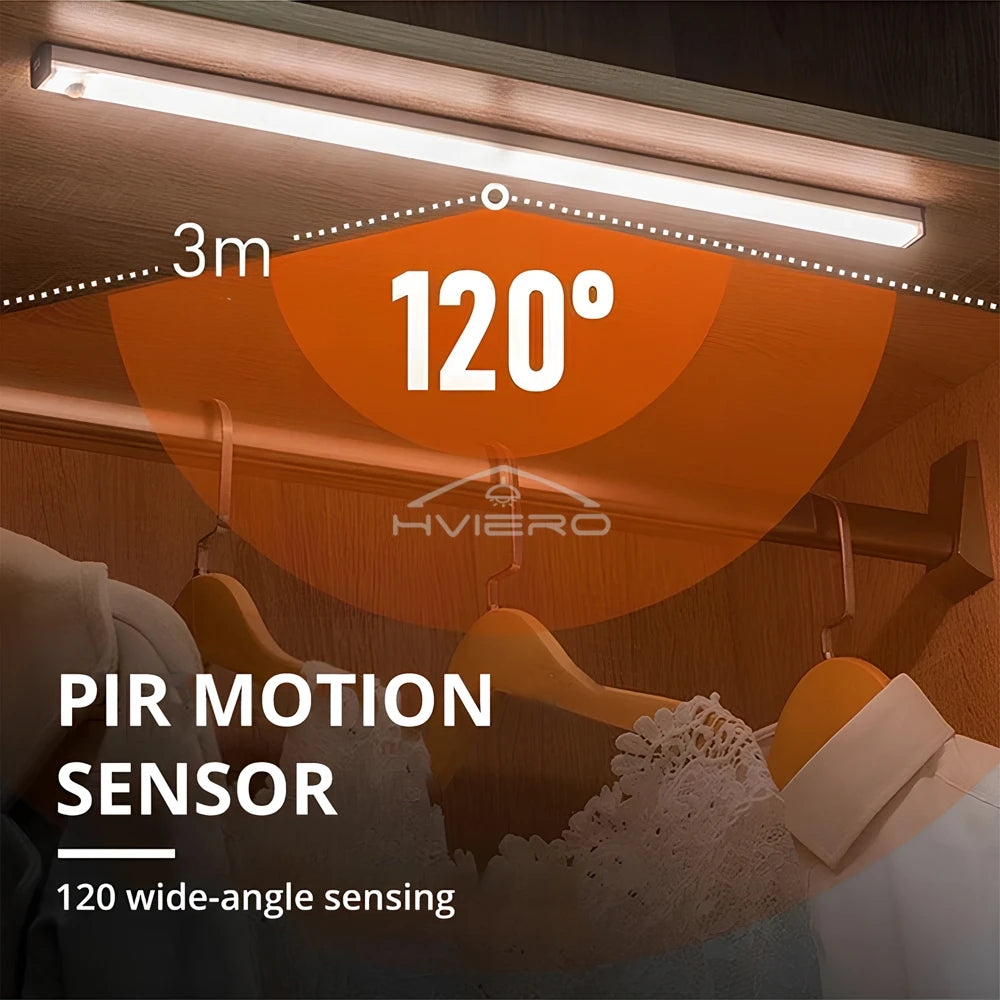 Motion Sensor Night Lights Wireless LED Cabinet Lamps USB Rechargeable Magnetic For Wardrobe Room Closet Kitchen Aisle lighting