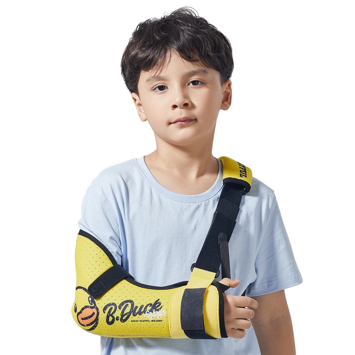 VELPEAU Kids Arm Sling Shoulder Immobilizer with Waist Strap, Sponge Filled Design, Arm Support Brace for Children, Boys, Girls