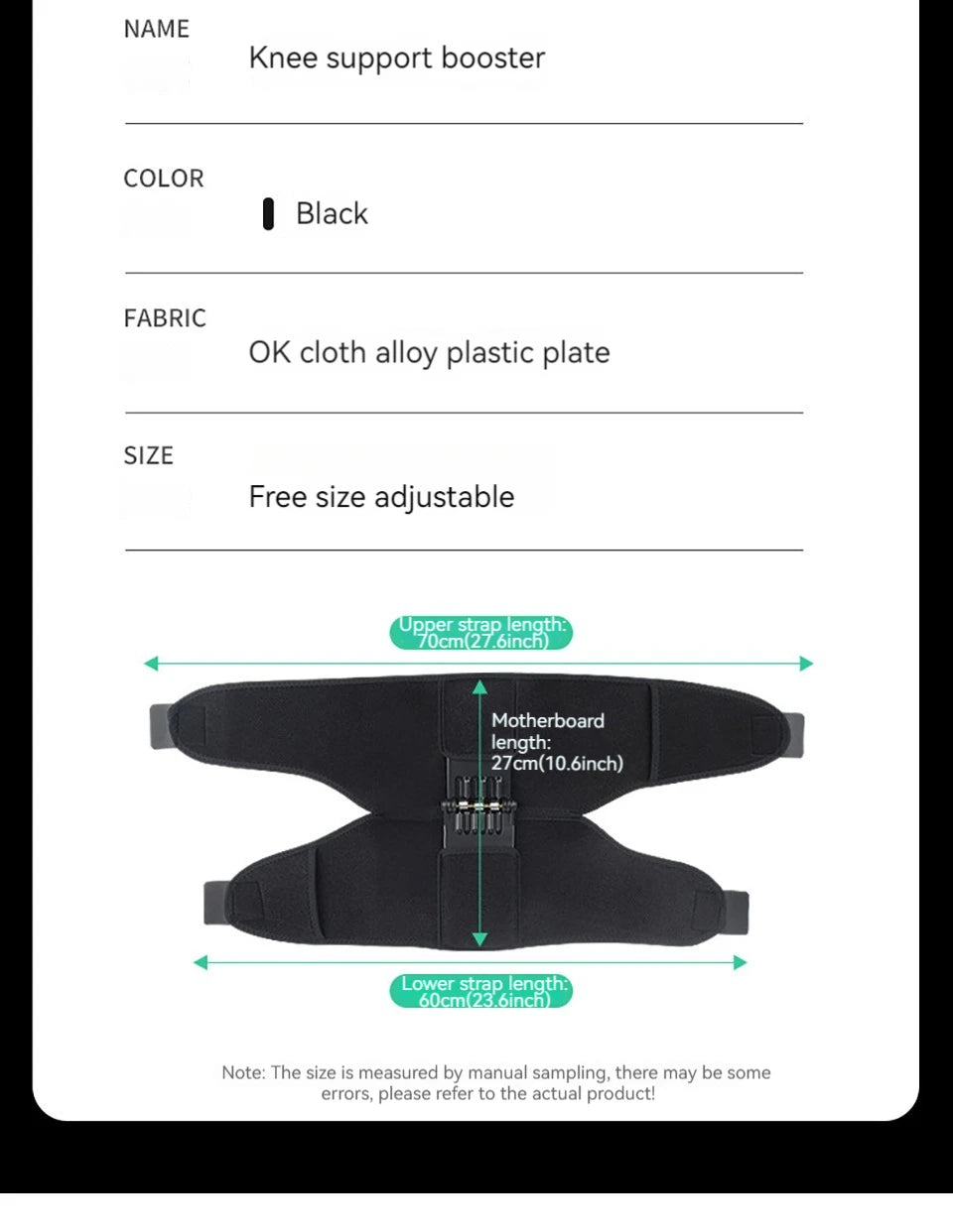 GOBYGO 1Pcs Adjustable Knee Booster Knee Brace For Patella Immobilization Squatting Knee Protector Outdoor Mountaineering Unisex