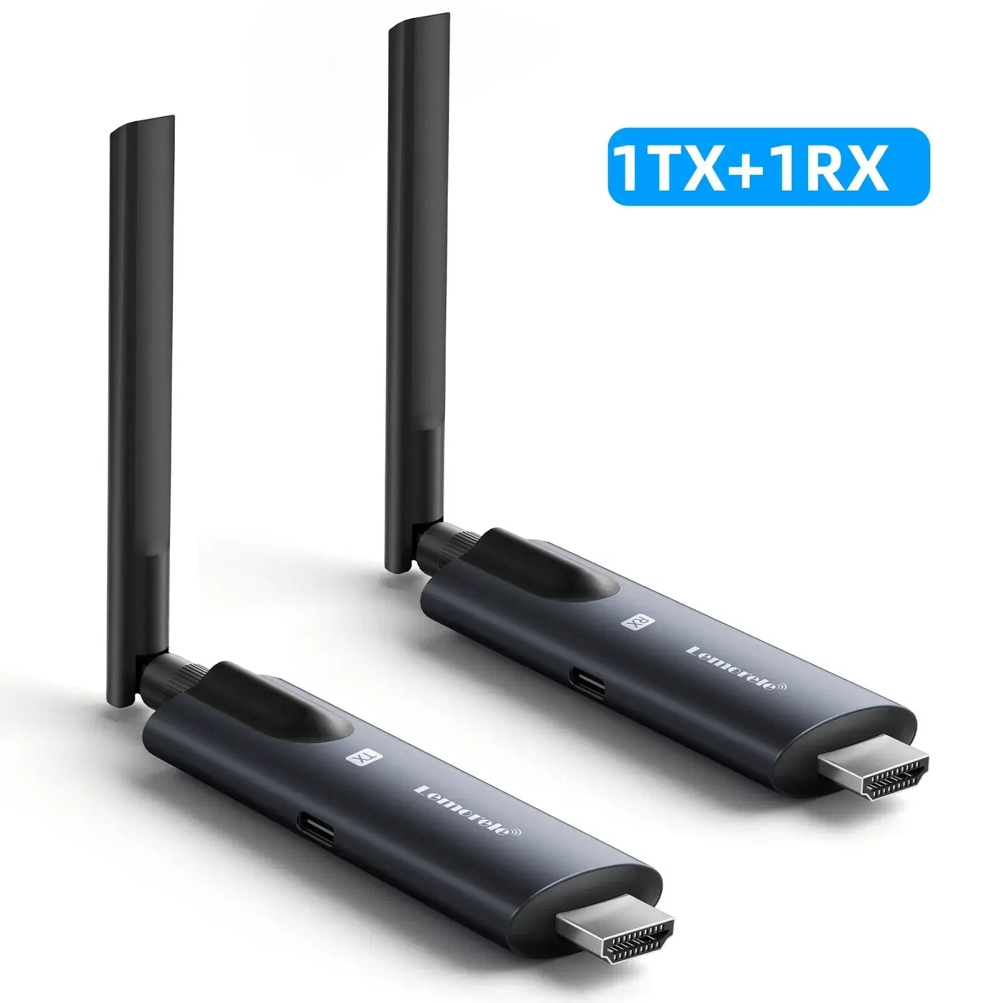 Lemorele 200m Wireless HDMI Transmitter and Receiver APP Monitor Video Transceiver Low Latency Plug and Play for PC TV Projector