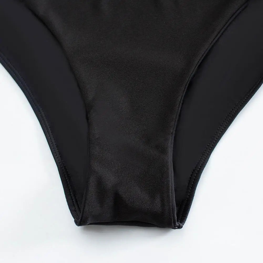 One-piece Women's Swimsuit Solid Color Square Neck Women's Bikini With Padded Elegant Hollow Design Beach Vacation Swimwear