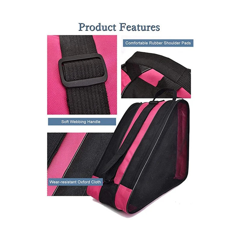 Ice Skate Guards Adjustable Shoulder Straps Ice Shoes Bags Large Size Skiing Roller Skate Storage Bags for Men Women Lightweight