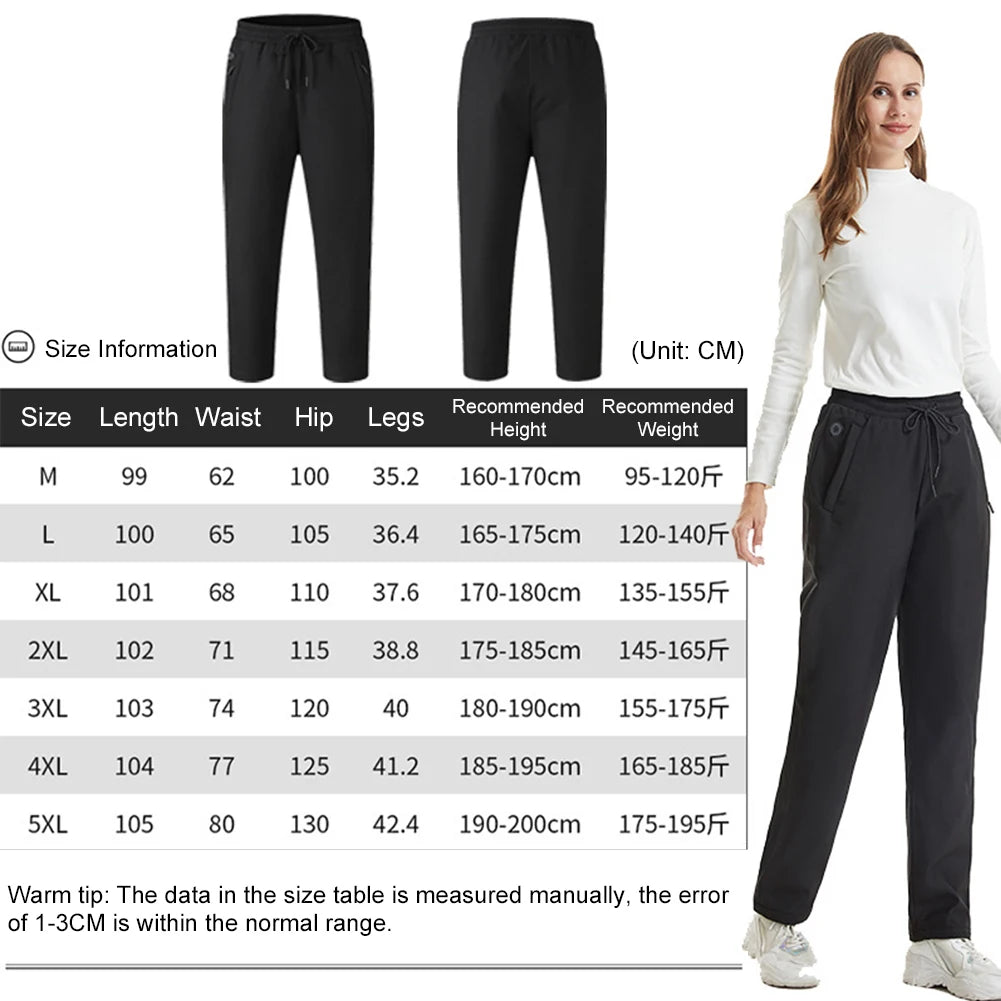 Thermal Pants Hoodie for Elastic Waist USB 5V Heating Pants 12 Heating Zone 3 Temperature Mode for Skiing Fishing Motorcycle