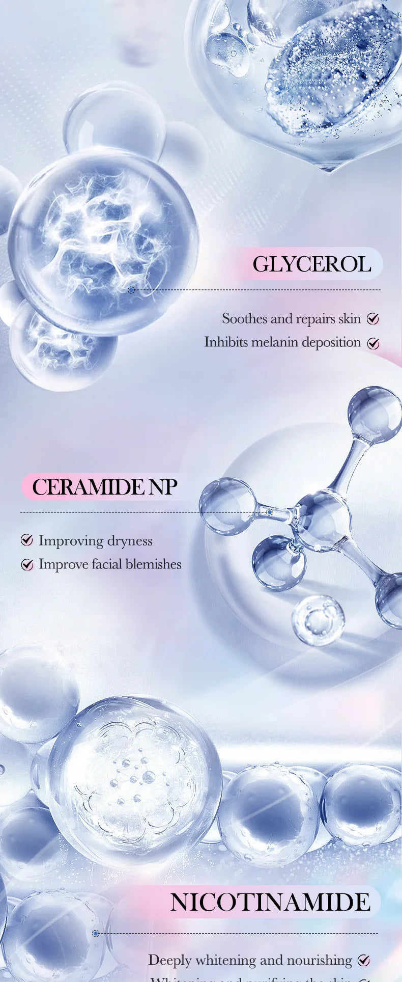 5pcs SADOER Nicotinamide Facial Masks Moisturizing Spot Removal Repair Brightening Hydrating Facial Masks Face Skin Care