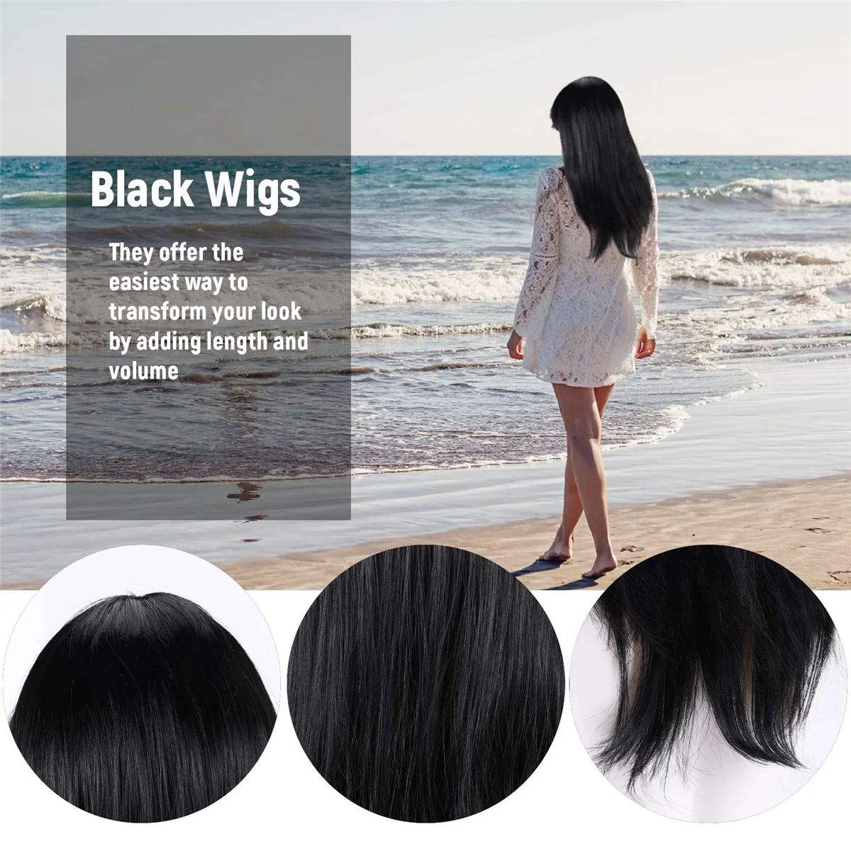Black StYL (Location: CN)ish Women Long Straight Wigs Dress Cosplay Costume Party Wig