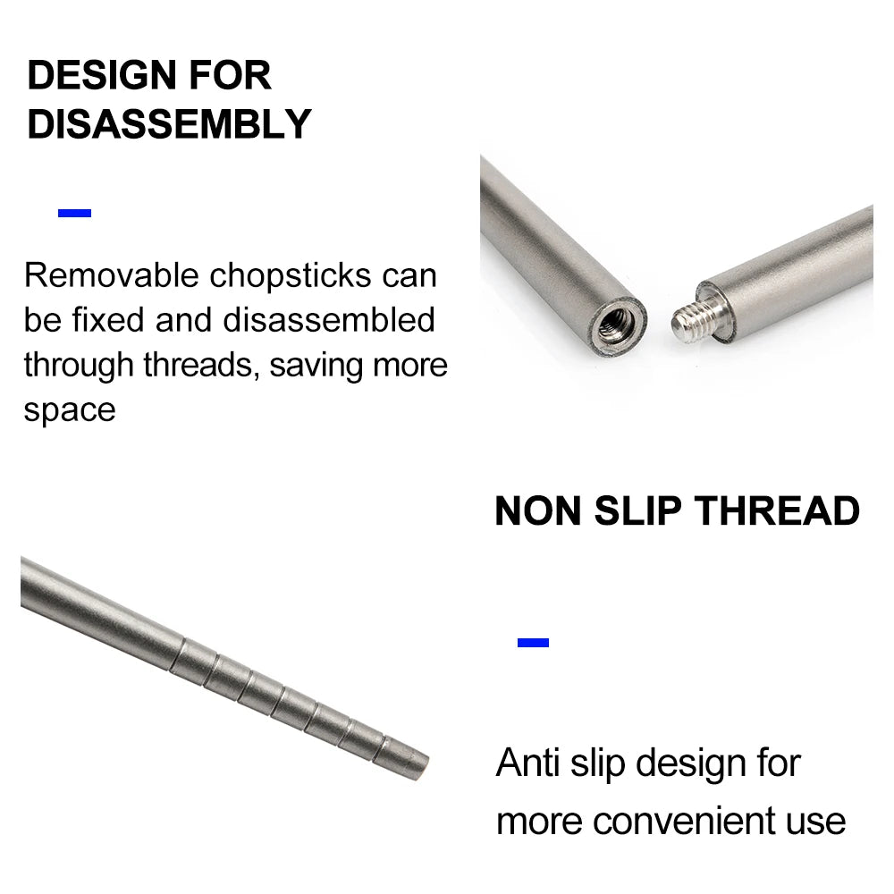 Widesea Camping Titanium Chopsticks Tableware Detachable Chopsticks Hiking Traveling Picnic Equipment Supplies Dinnerware