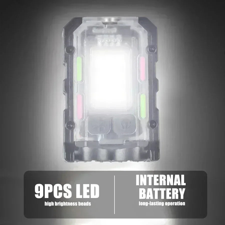 Rechargeable LED Flashlight with Clip, Magnetic Keychain Work Light, 8 Modes Lantern for Camping, Outdoors and Home Emergency