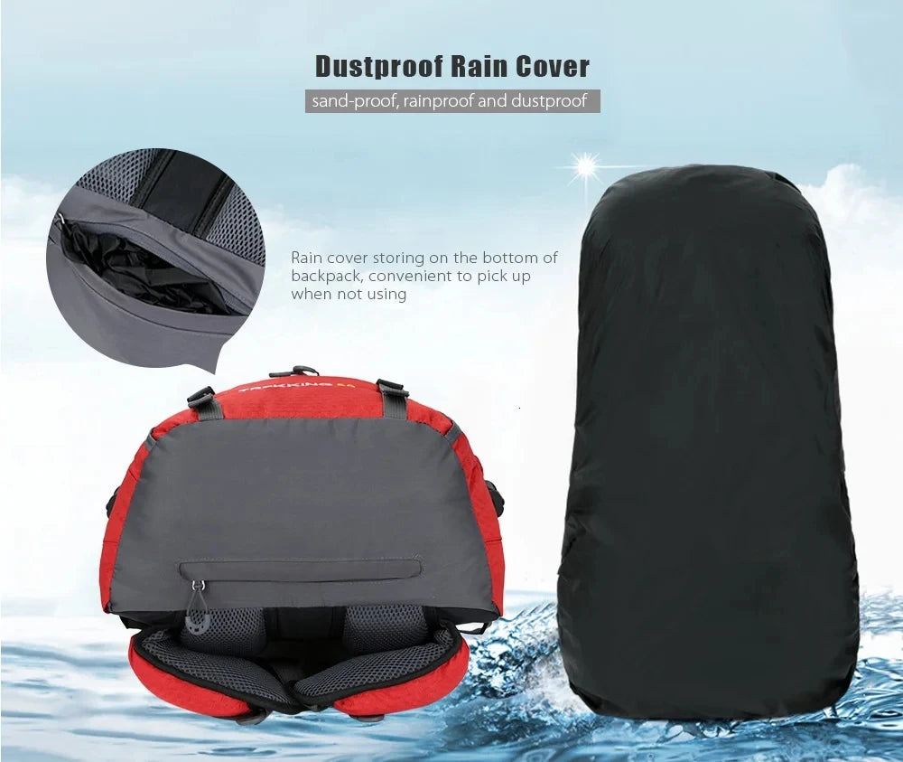 60L Camping Hiking Backpacks Men Outdoor Tourist Backpacks Nylon Sport Bag for Climbing Travelling with Rain Cover Free Knight