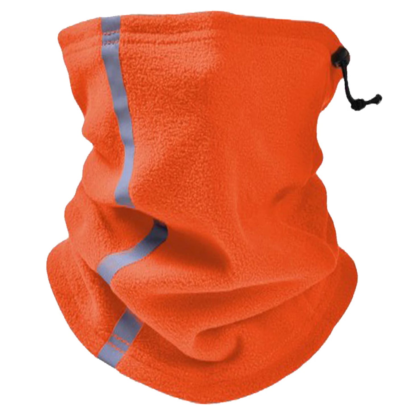 Winter Fleece Neck Warmer Reflective Neck Gaiter with Adjustable Drawstring Skiing Windproof Ski Neck Gaiter for Skiing Hiking
