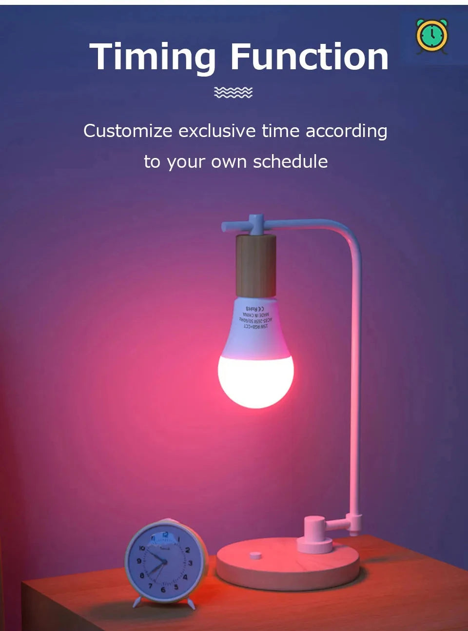 Tuya WiFi Bluetooth E27 Smart Bulb RGBCW 100-240V 15W LED Lamp E27 Light Bulbs App Voice Control Support Alexa Google Home Alice