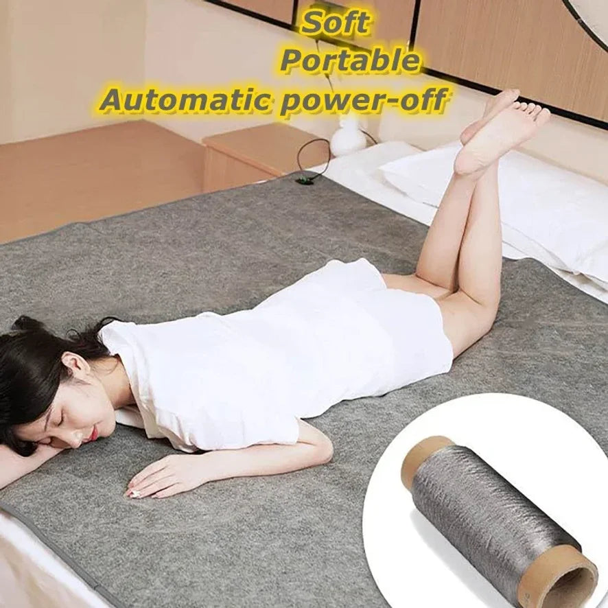 160*80cm 10W DC Heated Mat Plush Electric Blanket Single Mattress USB Type-C Interface Portable Washable Office Bedroom Outdoor