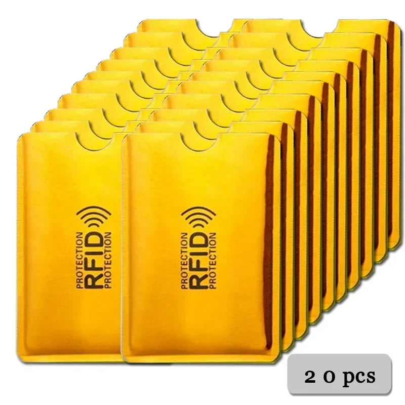 5/10/20pcs Portable Anti Rfid Wallet Blocking Reader Lock Bank Card Holder Id Bank Card Case Protection Metal Credit Card Holder