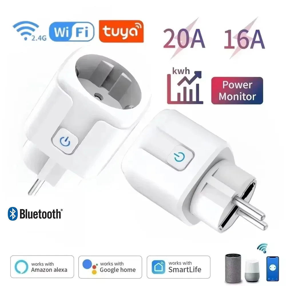 ZigBee 3.0 WiFi Smart Plug EU 16A/20A Power Monitor Socket Smart Life APP Remote Control Timer Voice Control Alexa Google Home
