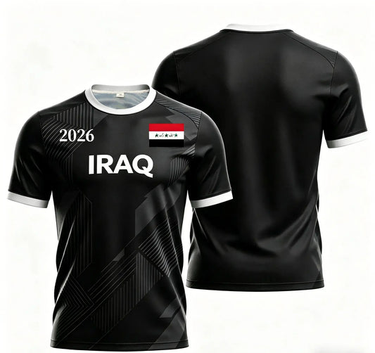Iraq Style 2026 Special Fan Jersey, Green Flag Print Soccer Shirt, Lightweight Breathable Sports Top for Men, Fans & Collectors