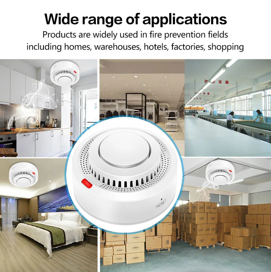 Tuya Smart WiFi Smoke Sensor Fire Protection Smoke Detector 85dB Sound Security System Firefighters Smartlife APP ControlSmoke DetectorsGoWisse.com