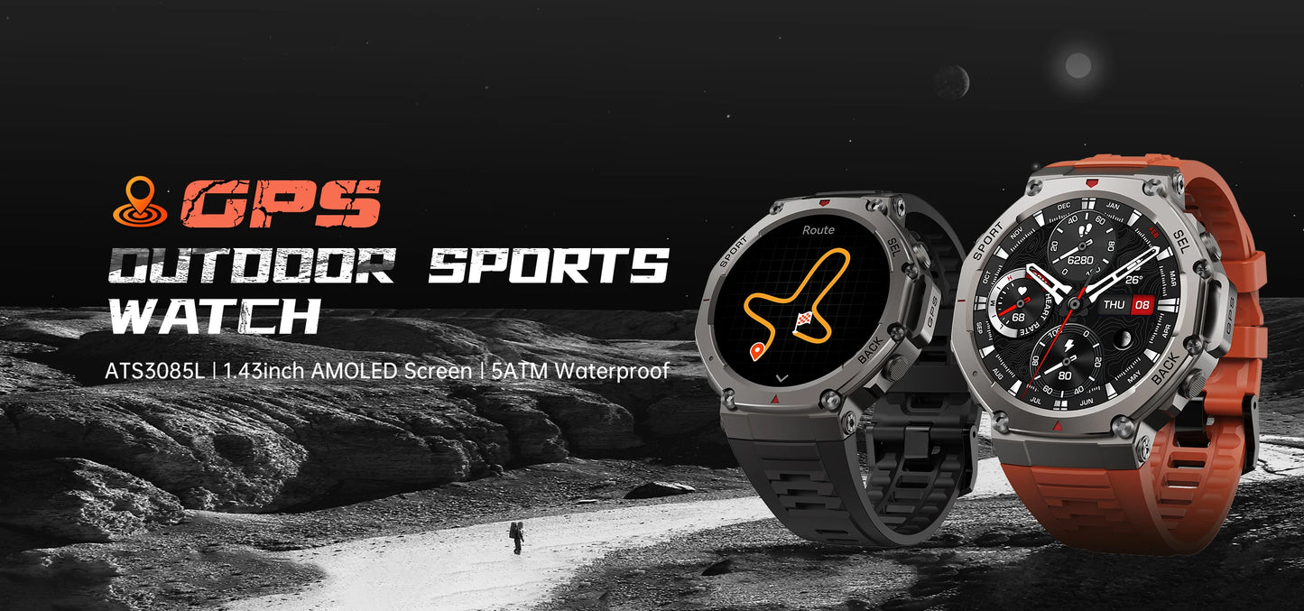 New T-Rex3 GPS Smart Watches 2025 for Xiaomi IOS Military Smartwatch Men 10ATM Waterproof 170 Sport Modes Built-in GPS BT Call