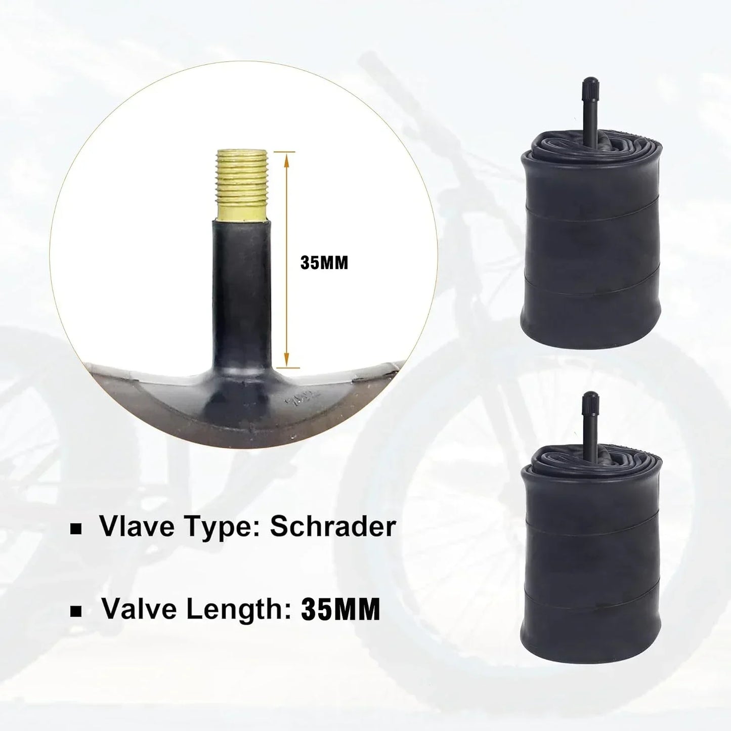 1PC Fat Bicycle Tube 20x4.0 Bike Inner Tube For Snowmobiles Bicycles ATVs Black Tyre