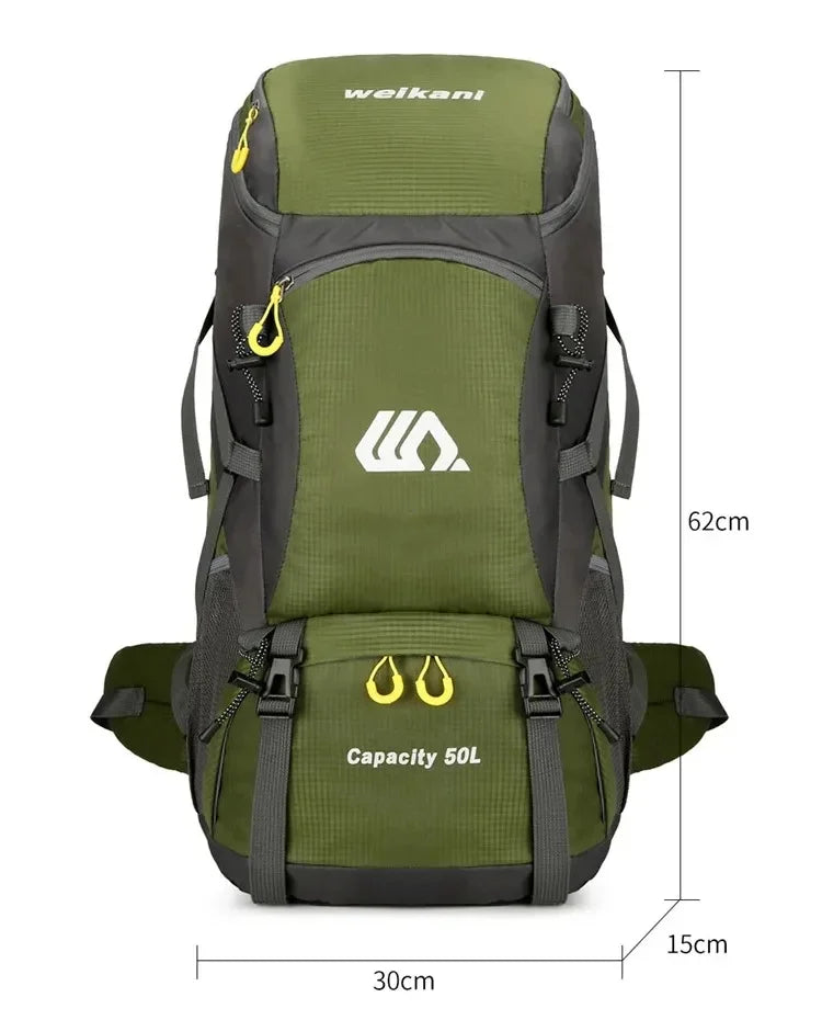 50L Travel Backpack Camping Bag For Men Large Hiking Bag Tourist Rucksack Waterproof Outdoor Sports Climbing Mountaineering Bag