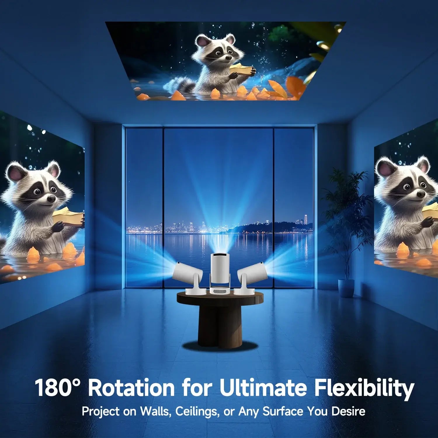 Magcubic HY300 Pro + Projector 4K 720P With 5W Speaker Android 11 8000 Lumens WiFi 6 BT5.4 Outdoor Video Home Theater ProjectorGoWisse.com
