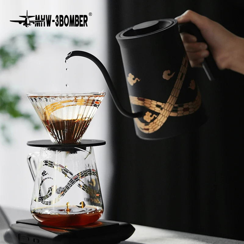 MHW-3BOMBER 220V Electric Kettle Gooseneck Pour Over Kettle Coffee Pot Precise Control Heating Water Boiler Barista Tool
