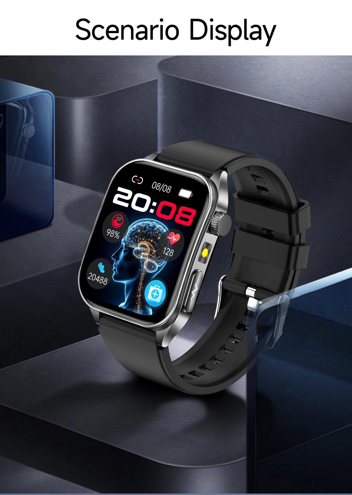 2025 New Mcro Phsical Examination 650nm Laser Therapy ECG Urci Acid Blood Fat Smart Watch Men Blood Pressure Heart Rate Bracelet