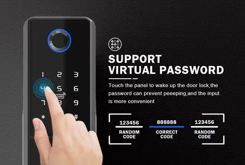 Outdoor Waterproof Tuya Smart Lock with Remote Control IC Card Digital Key-pad Electronic Biometria Security Lock For Gate Door
