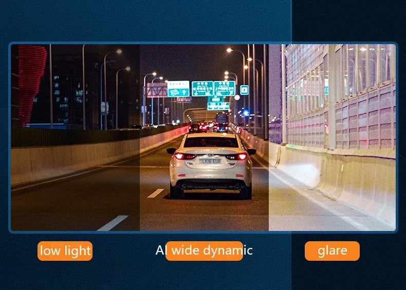 WIFI DVR Recorder Dashcam 1440P Dash Car Dash Cam Camera Dual Lens Built In G-Sensor Loop Recording Parking Monitoring