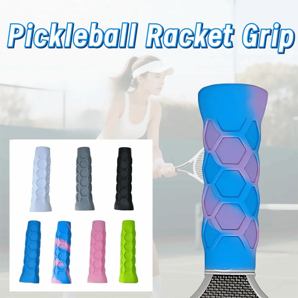 High Elastic Pickleball Racket Handle Sleeve Non-Slip Shock Absorption Pickleball Racket Grip Cover Octagonal Honeycomb