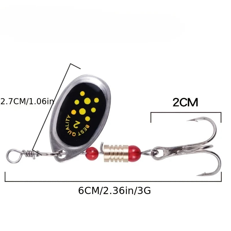 10pcs/set Waterdrop Metal Spoon Spinner Fishing Lure with Hook Artificial Bait Kit for Freshwater and Saltwater