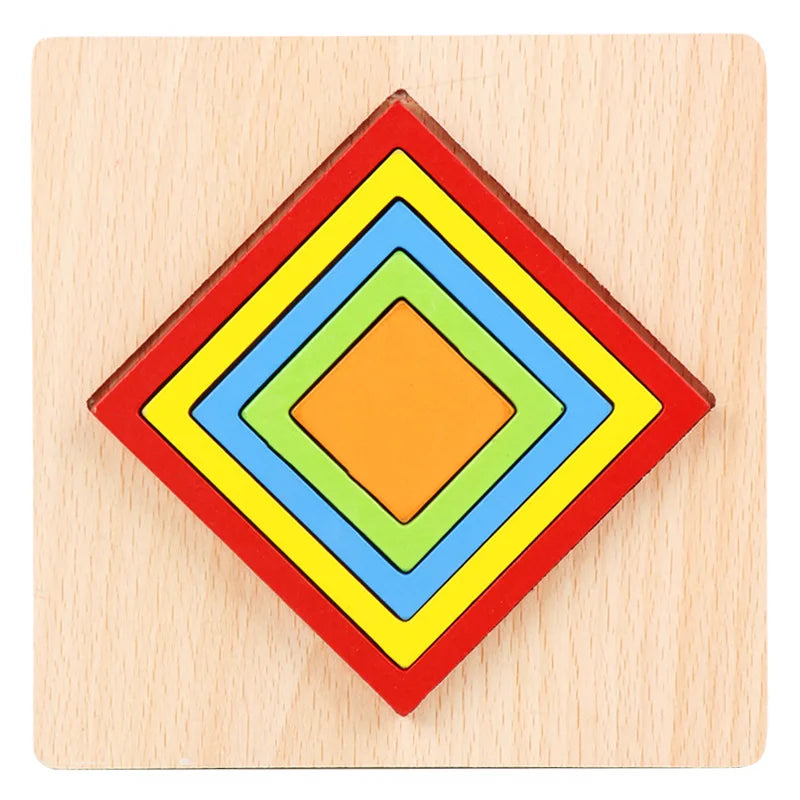 Stacking Puzzle Game Blocks Educational Toy for Kids Montessori Wooden Shape Sorting Puzzle Sensory Toys Developmental 1 2 3 4 Y
