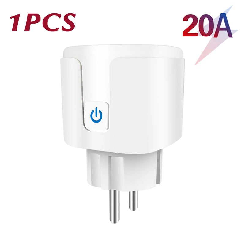 TUYA Smart Plug WiFi Socket EU 16A/20A With Power Monitor Timing Function Voice Control Works With Alexa Google Home