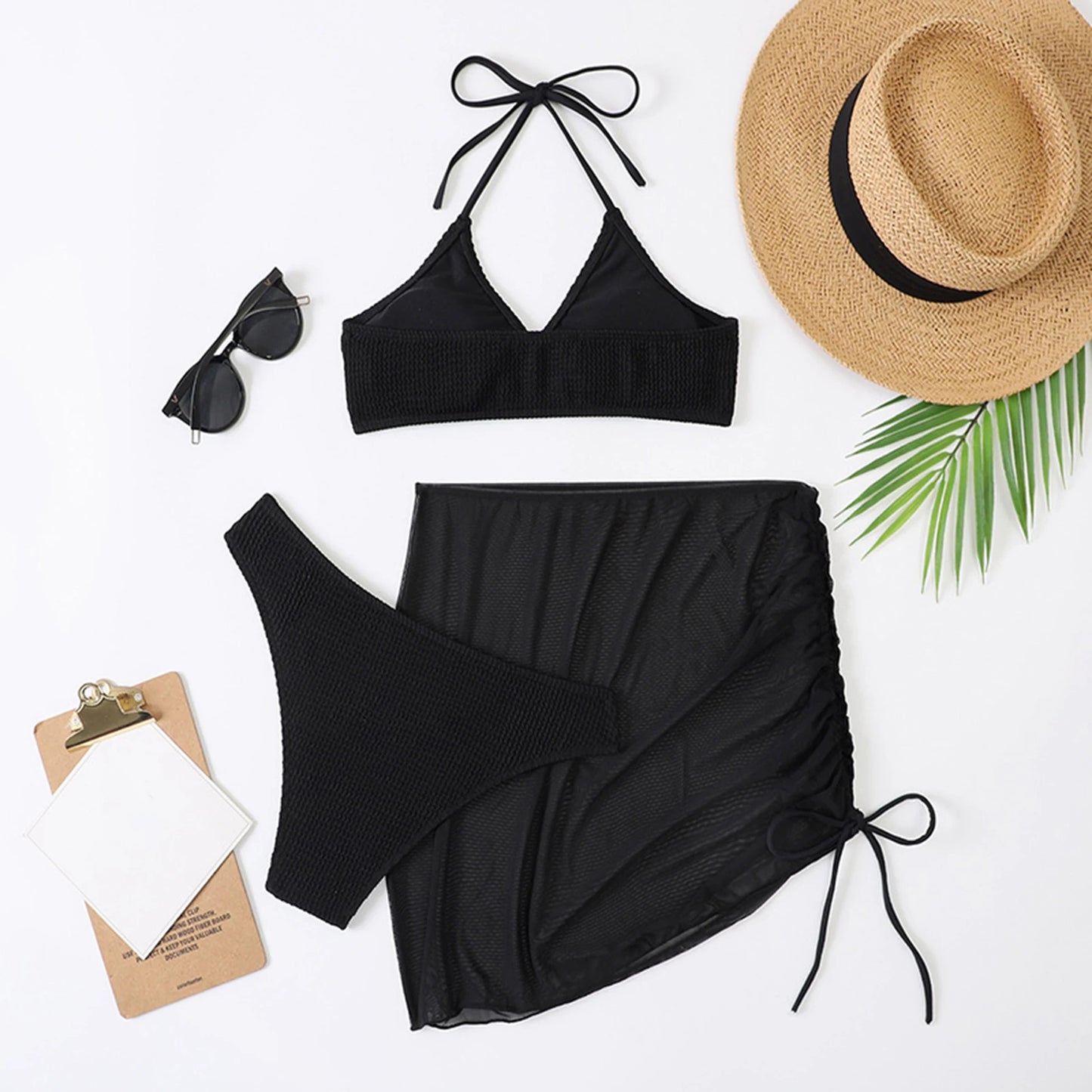 2024 Sexy Solid Push Up Tankini Set Strapped Woman Swimsuit Women High Waist Swimwear Backless Beach Bathing Suit White Bikinis