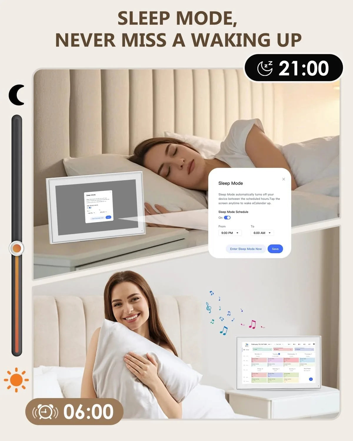 Hindetel 10 inch Digital frame Perpetual Calendar Chore Chart photo video play Smart Touchscreen Display for Family SchedulesInteractive KiosksGoWisse.com