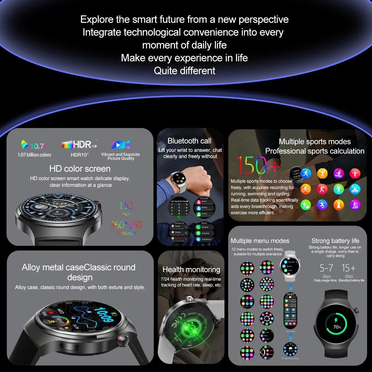 2025 New Watch 4 GT Series Smart Watch Men AMOLED Screen Heart Rate Health Monitoring Bluetooth Call Business Smartwatch Man