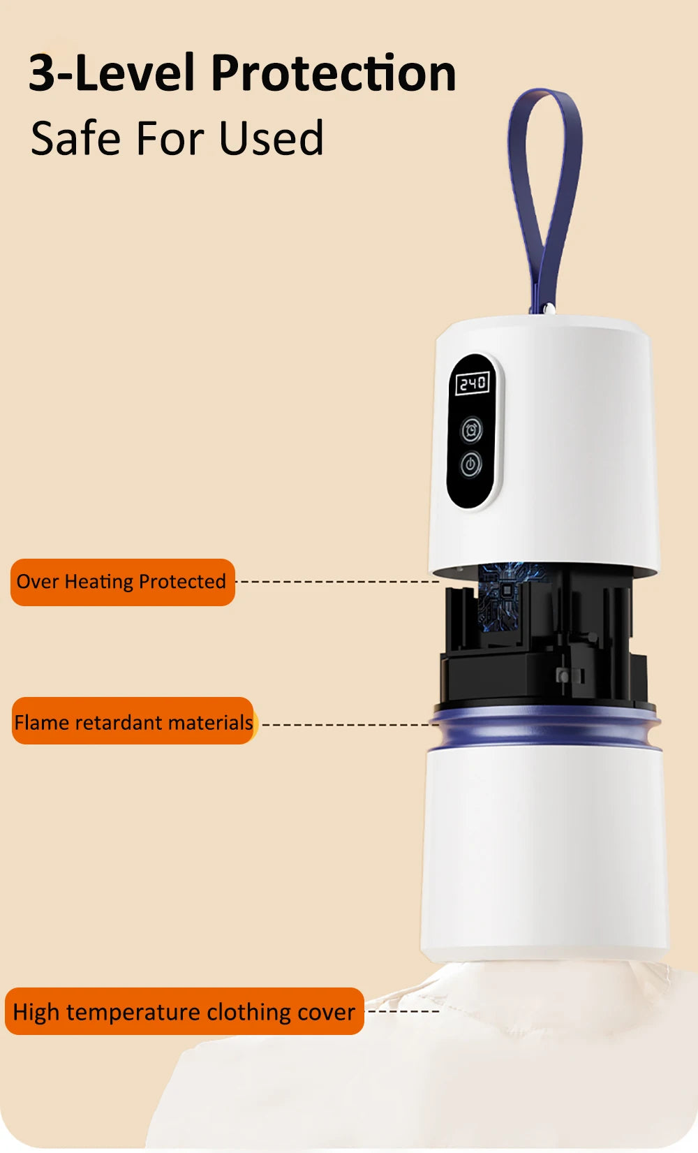 Pocket style mini dryer, silent integrated foldable dryer, household portable clothes dryer, business trip drying tool.