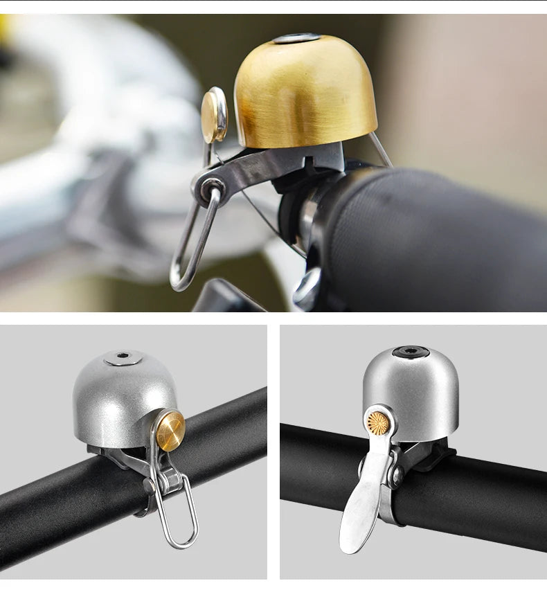 ROCKBROS Steel Copper MTB Bike Ordinary Bell Clearly Sounds Riding Bike Safety Horn Ultralight Cycling Bell Bicycle Accessories