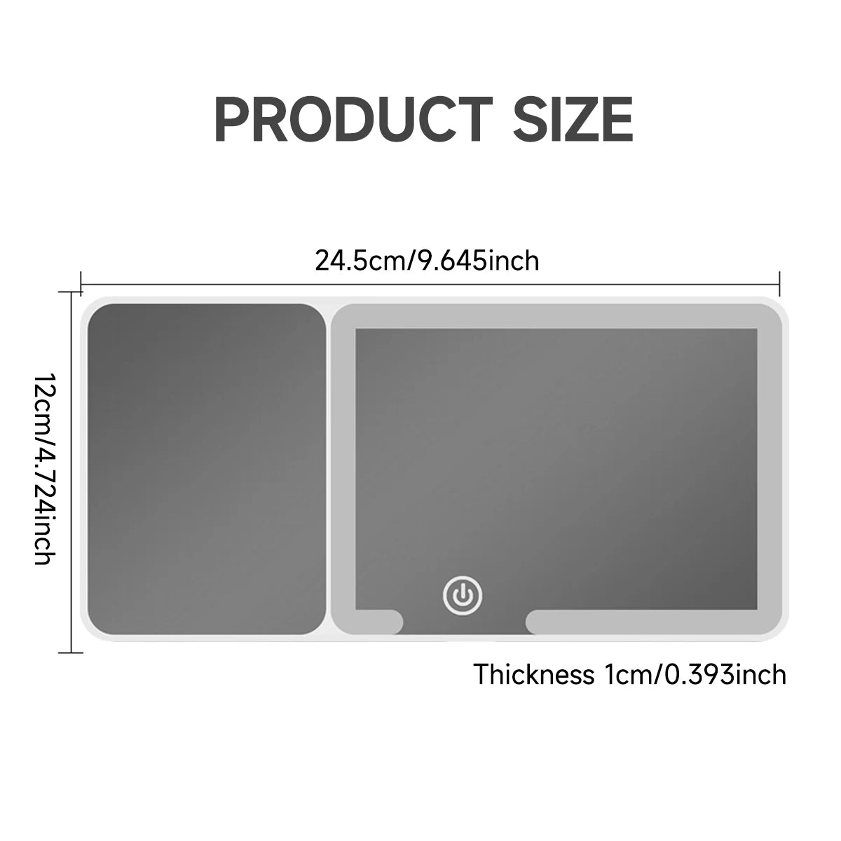 Car Sun Visor Makeup Mirror LED Touch Screen Adjustable Brightness Auto Interior Makeup HD Mirror with Magnifying Glass
