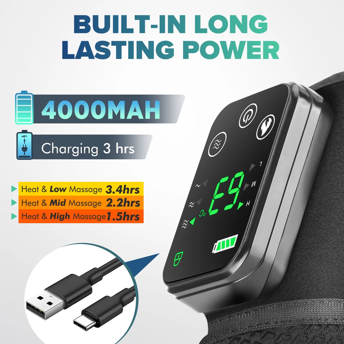 Electric Heating Shoulder Brace LED Display Vibration Shoulder Massage Support Belt Strap For Joint Brace Care Muscle Relaxation
