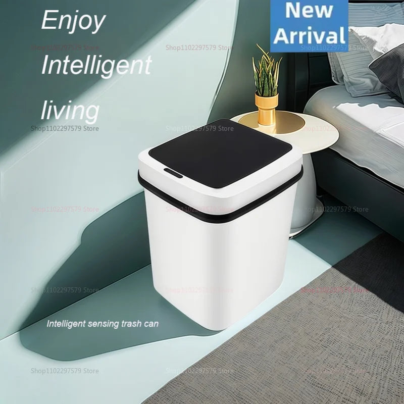 Smart Touchless Trash Can 13L Automatic Sensor Garbage Bin Waterproof Kitchen Bathroom Toilet Waste Bin for Living Room Bedroom